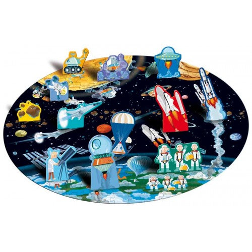 Sassi Travel, Learn and Explore - Book and 3D Puzzle Set - From the Earth to the Moon 200 pcs