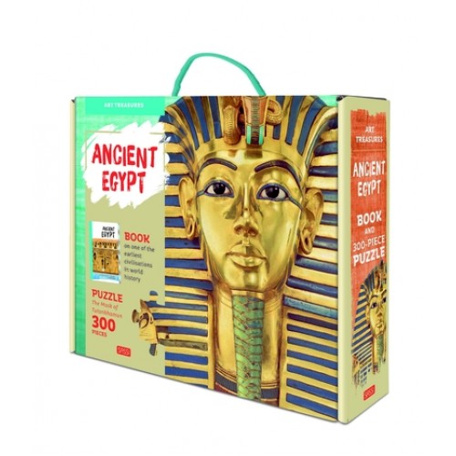 Sassi Puzzle and Book Set - Art Treasures - The Mask of Tutankhamun in Egypt